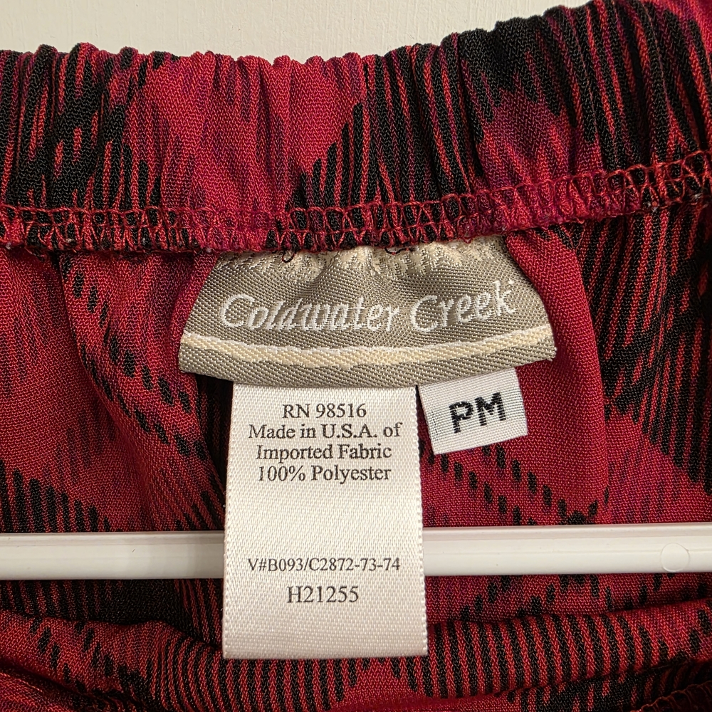 Coldwater Creek Red and Black Patterned Skirt